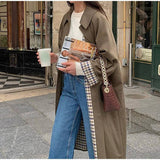 Luciana | Women’s Trench Coat – Grid-Lined Autumn Elegance