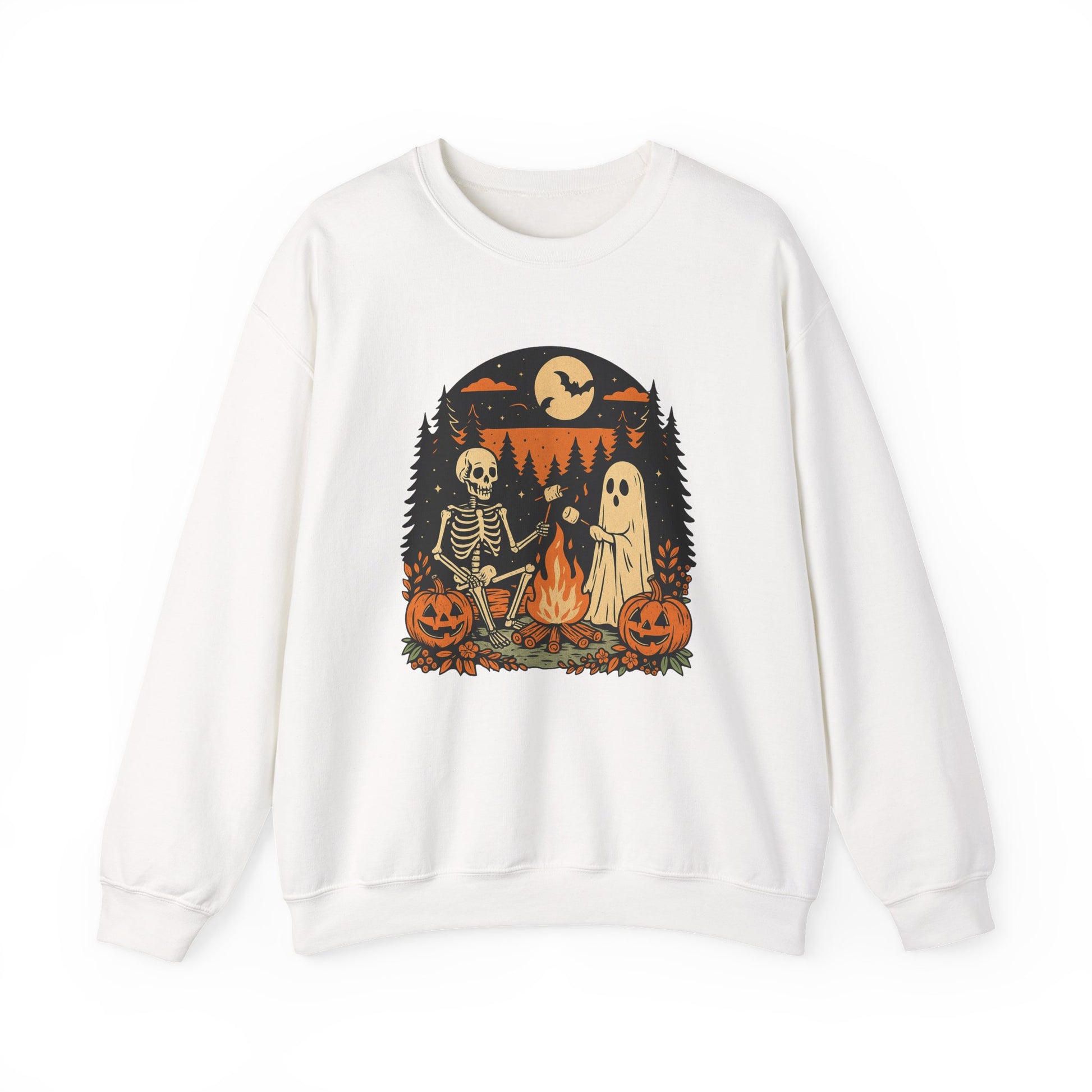Skull Fall Bow Halloween Crewneck Sweatshirt - Samberule