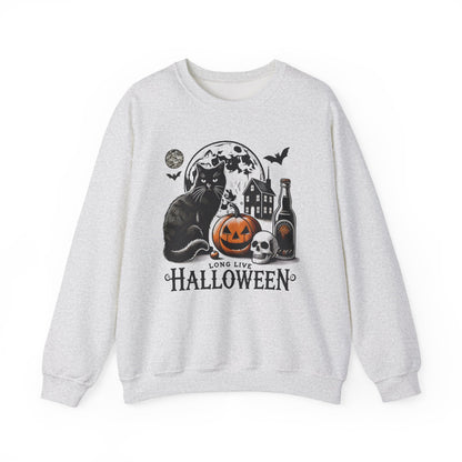 Long Live Black Cat Halloween Crewneck Sweatshirt - Samberule