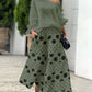Casual Shoulder Top & Printed Pants Two-Piece Set