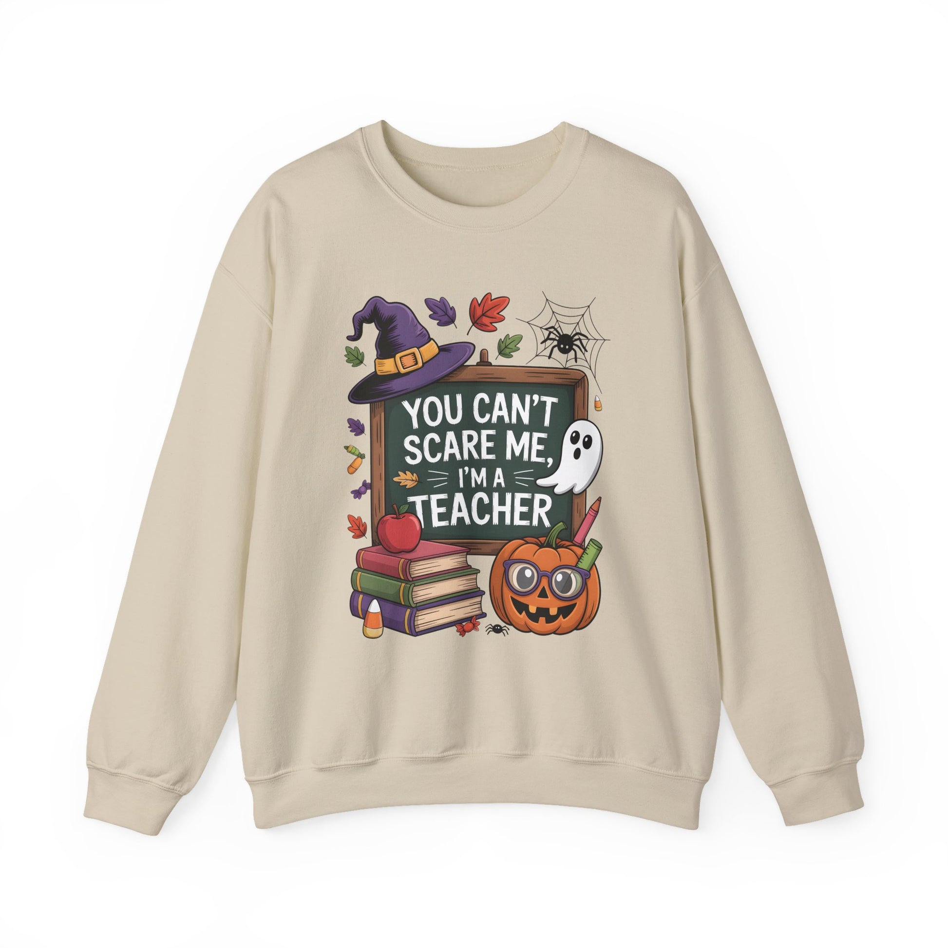 You Can't Scare a Teacher Halloween Crewneck Sweatshirt - Samberule