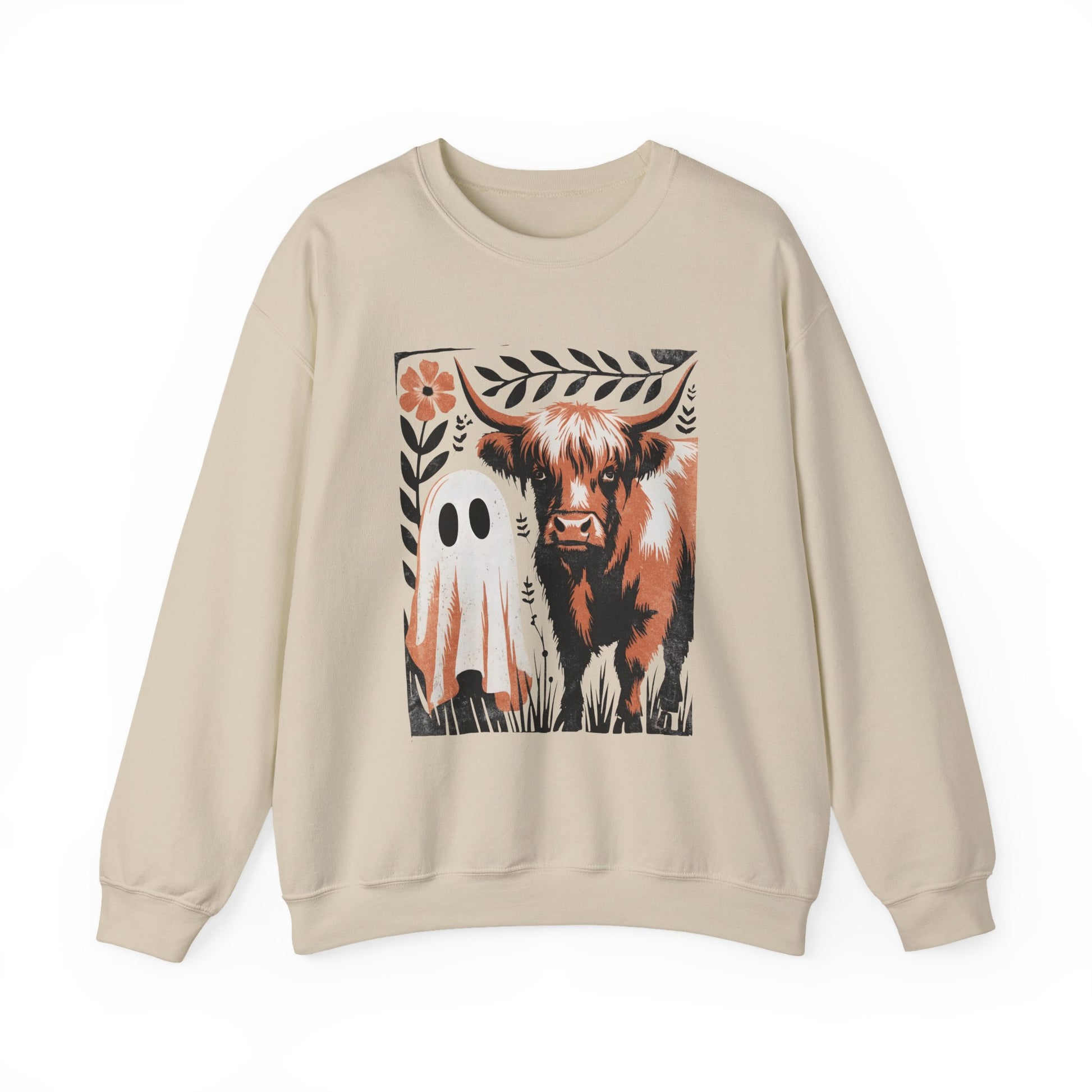 Halloween Ghost & Cow Halloween Crewneck Sweatshirt - Samberule