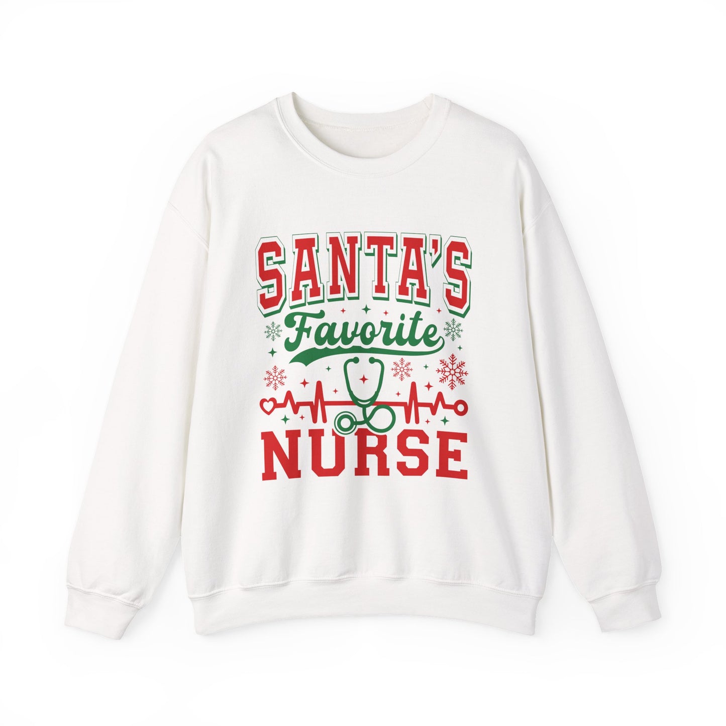 Santa"s Favorite Nurse Christmas Crewneck Sweatshirt