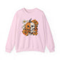 Retro Floral Pumpkin Halloween Crewneck Sweatshirt - Samberule
