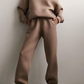 Fashion Casual Hooded Solid Color Two-piece Suit