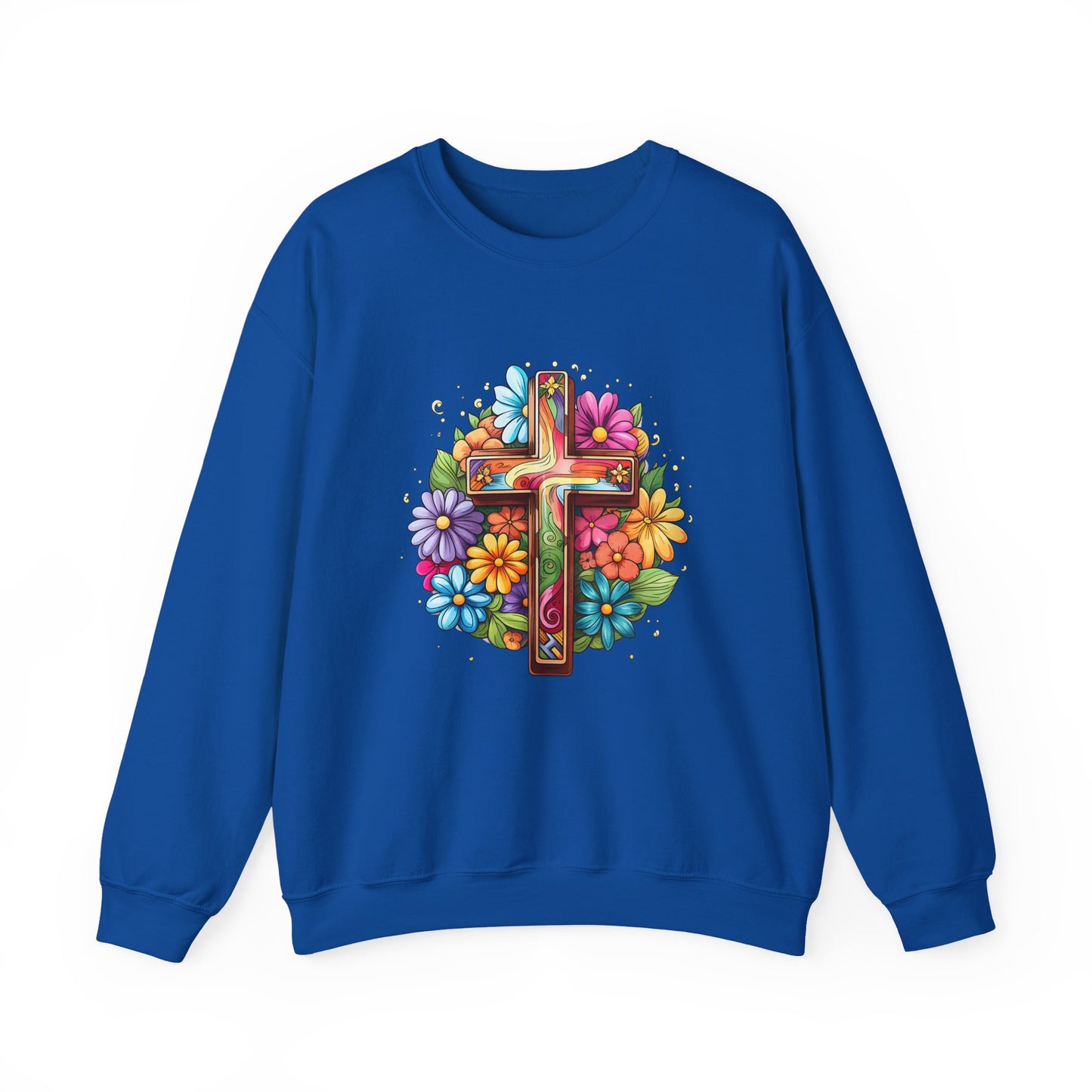 Colorful Christian Floral Faith Crewneck Sweatshirt