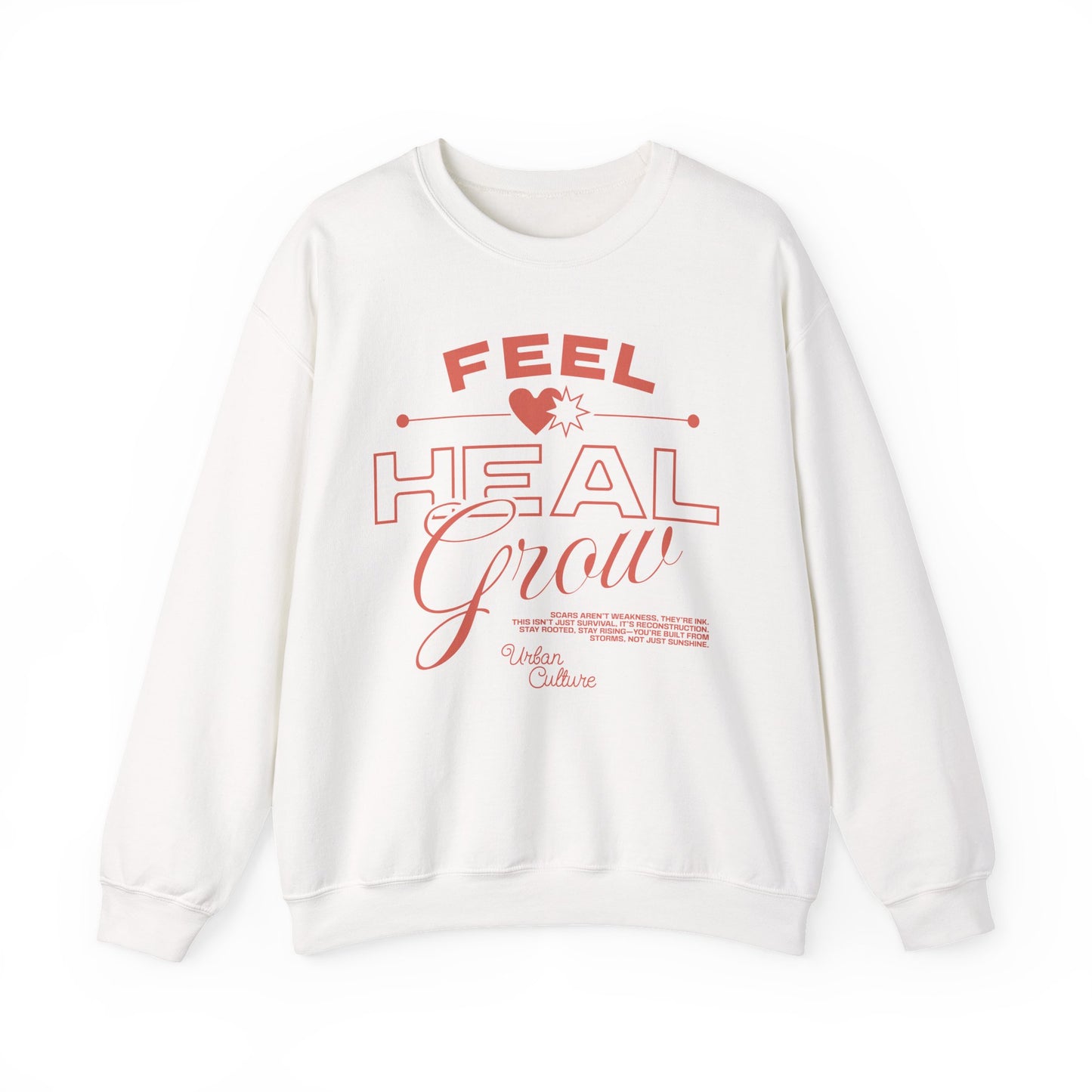 'Feel, Heal, Grow' Mental Health Crewneck Sweatshirt