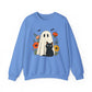 Cute Ghost Black Cat Halloween Crewneck Sweatshirt - Samberule