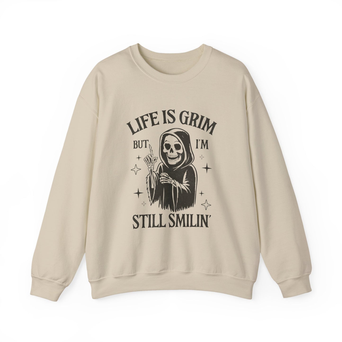 Life is Grim but i'm Still Smilin Halloween Crewneck Sweatshirt - Samberule