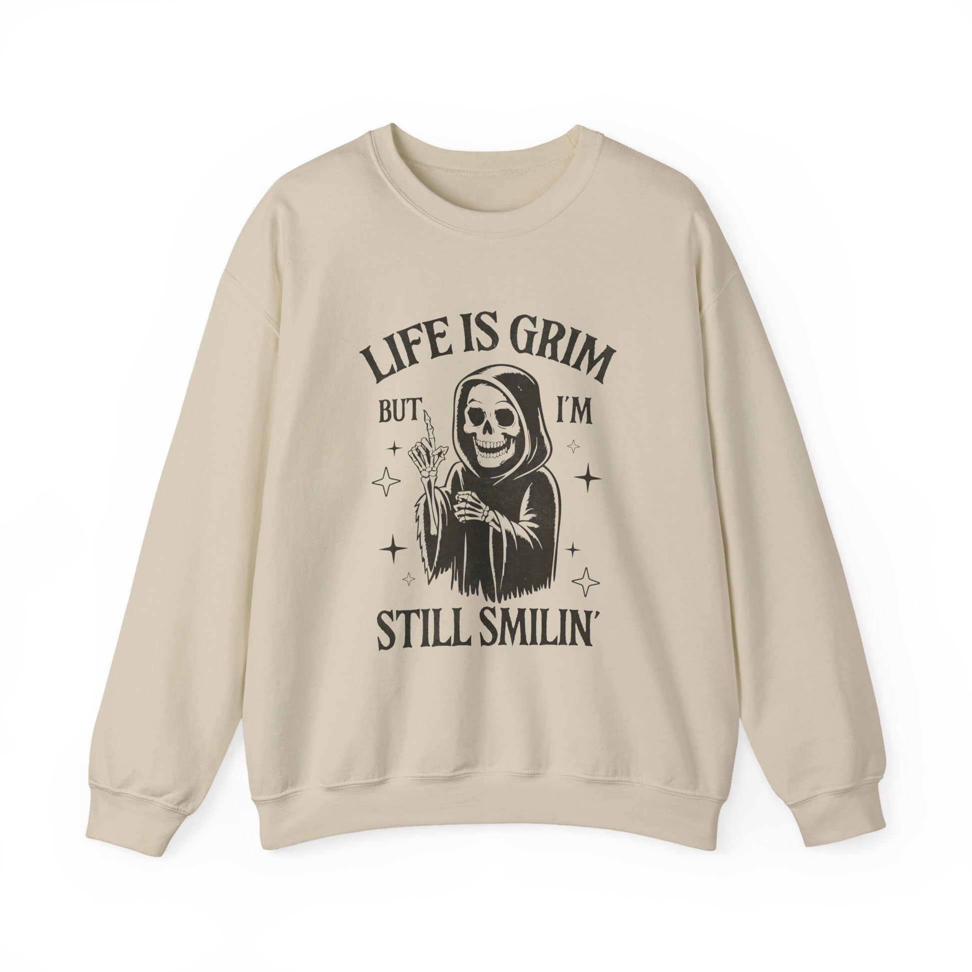 Life is Grim but i'm Still Smilin Halloween Crewneck Sweatshirt - Samberule