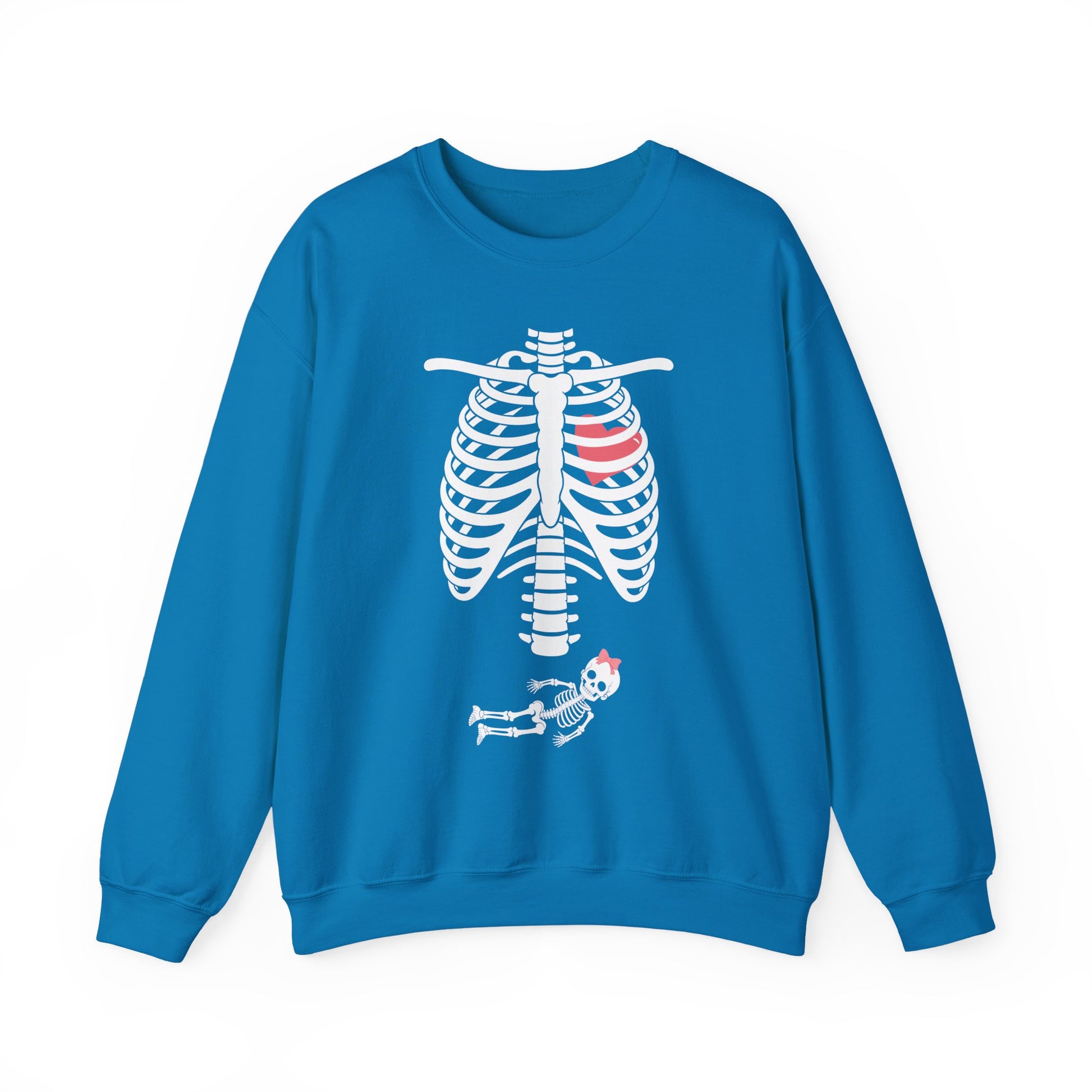 Pregnant Skeleton Halloween Crewneck Sweatshirt - Samberule