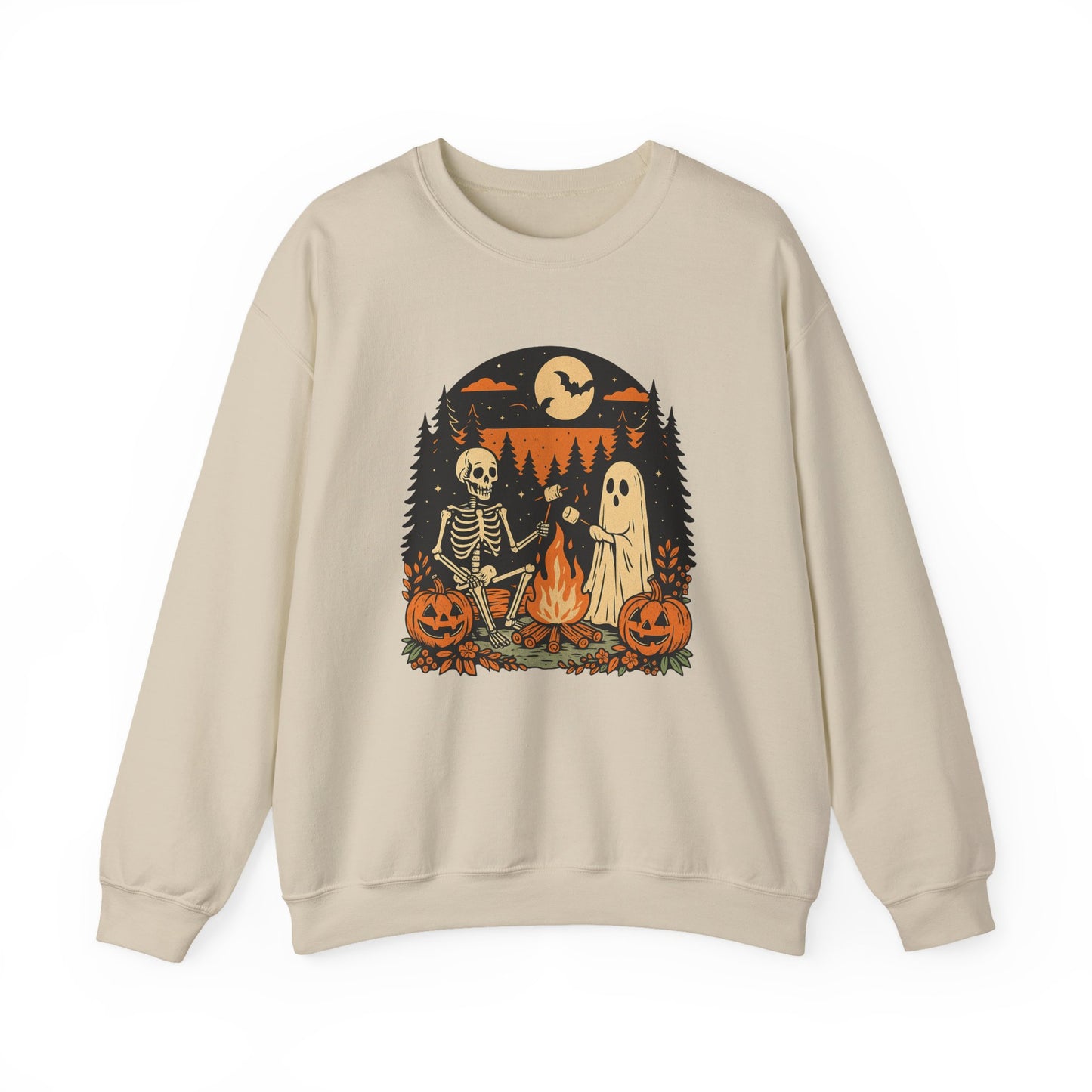Skull Fall Bow Halloween Crewneck Sweatshirt - Samberule