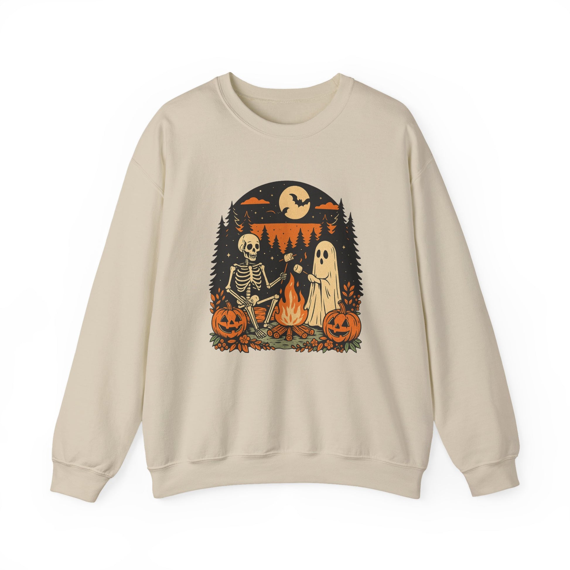 Skull Fall Bow Halloween Crewneck Sweatshirt - Samberule