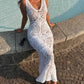 Beach Hollow V-neck Slim Sexy Midi Dress