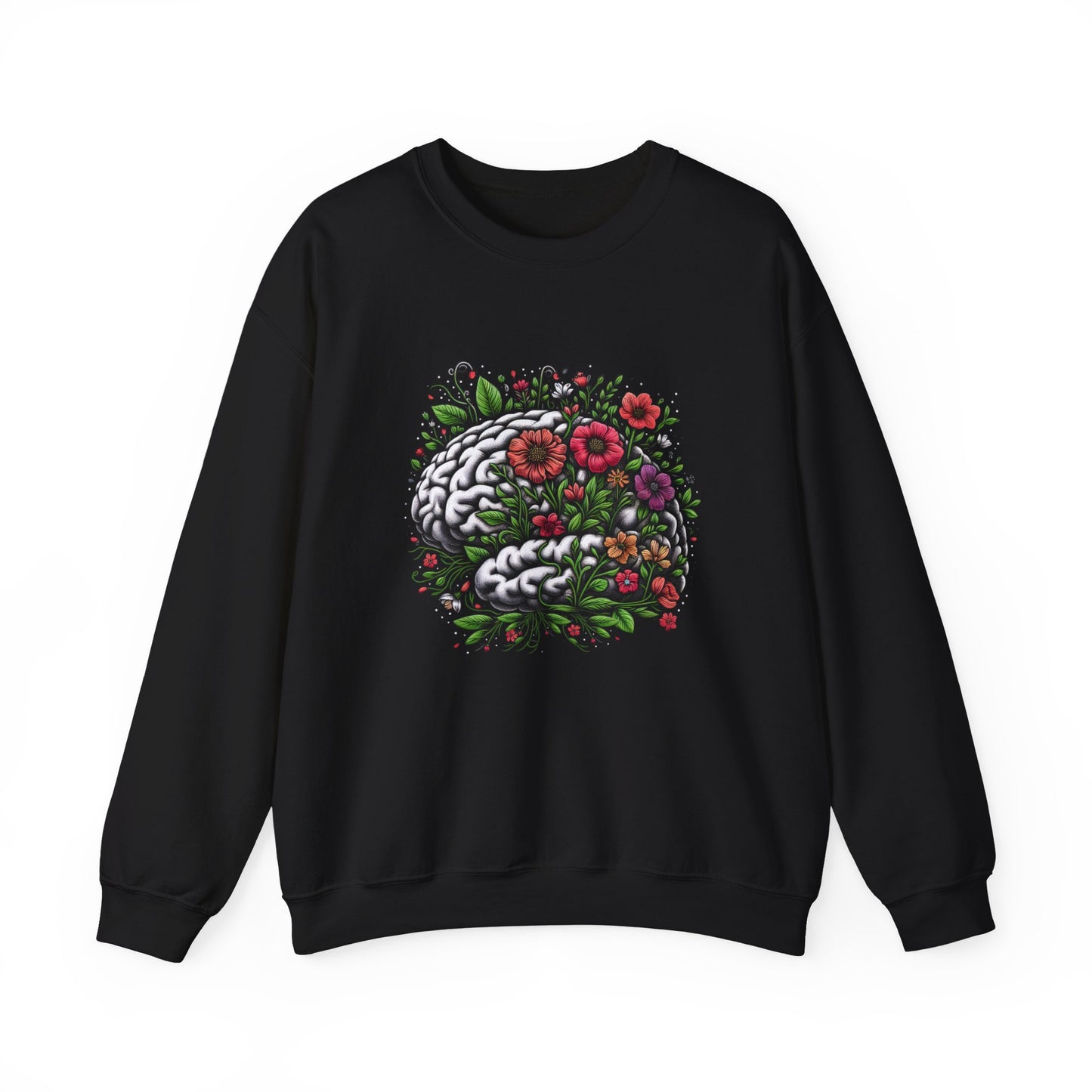 Floral Brain Mental Health Crewneck Sweatshirt