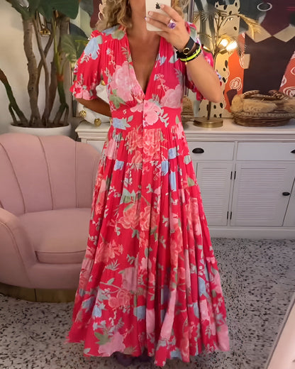 Carine | Dress with Pockets in Floral Pattern