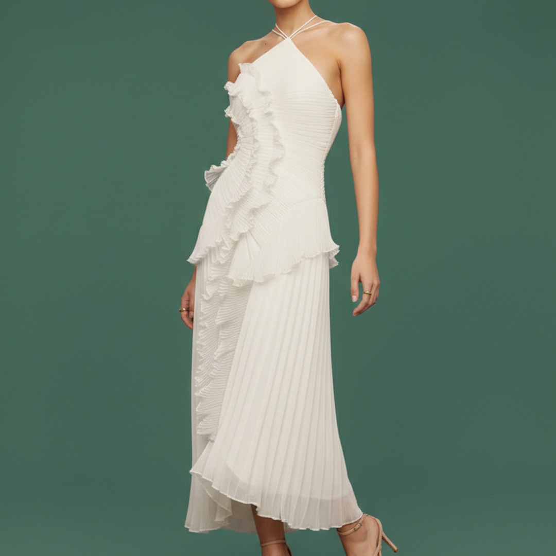 Avery - Asymmetric Pleated Dress - Samberule