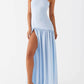 Exquisite Backless Pleats Strapless Maxi Dress