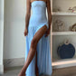 Exquisite Backless Pleats Strapless Maxi Dress