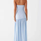 Exquisite Backless Pleats Strapless Maxi Dress