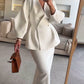 Fashion Solid Color V-Neck Top & Skirt Two-Piece Set