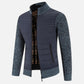 Men's Fleece Patchwork Jacket with Stand Collar