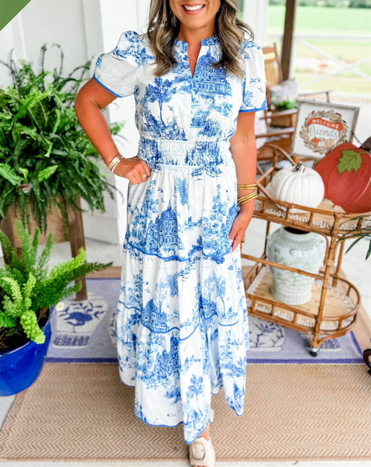 Nova - Toile Print Maxi Dress - Samberule