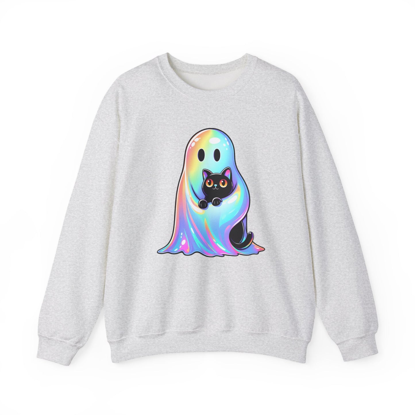 Ghost Cat Halloween Crewneck Sweatshirt - Samberule