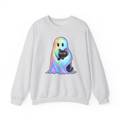 Ghost Cat Halloween Crewneck Sweatshirt - Samberule