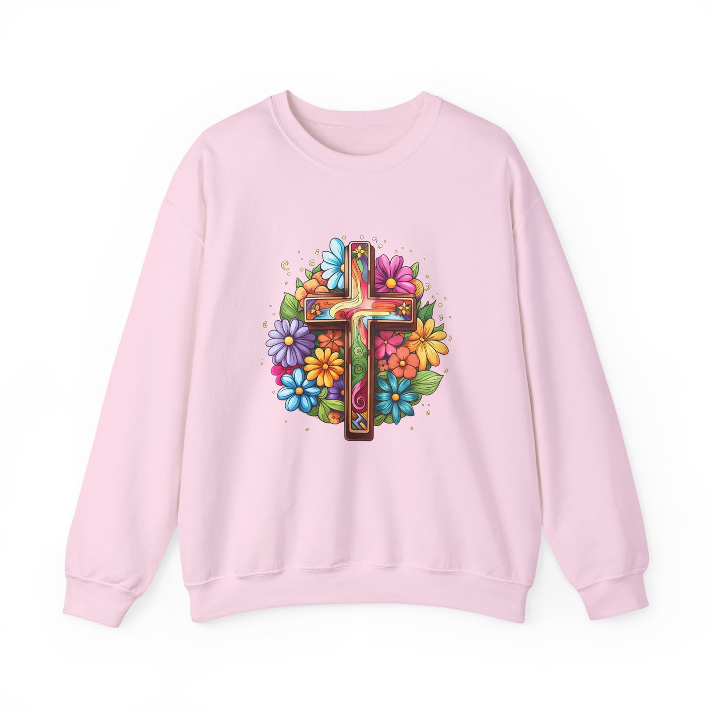 Colorful Christian Floral Faith Crewneck Sweatshirt