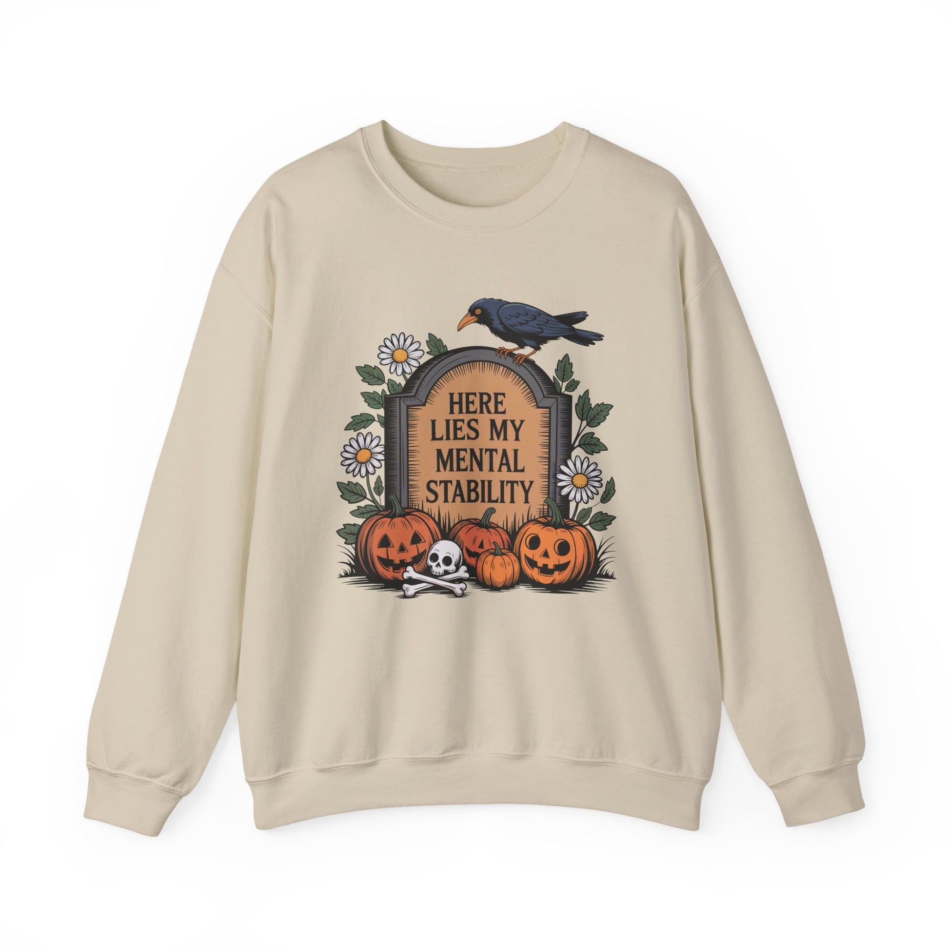 Here Lies My Mental Stability Halloween Crewneck Sweatshirt - Samberule