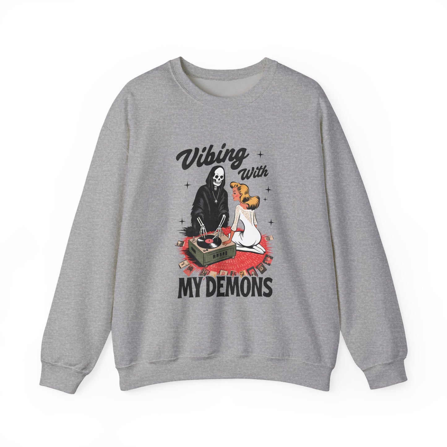 Vibing With My Demons Halloween Crewneck Sweatshirt - Samberule