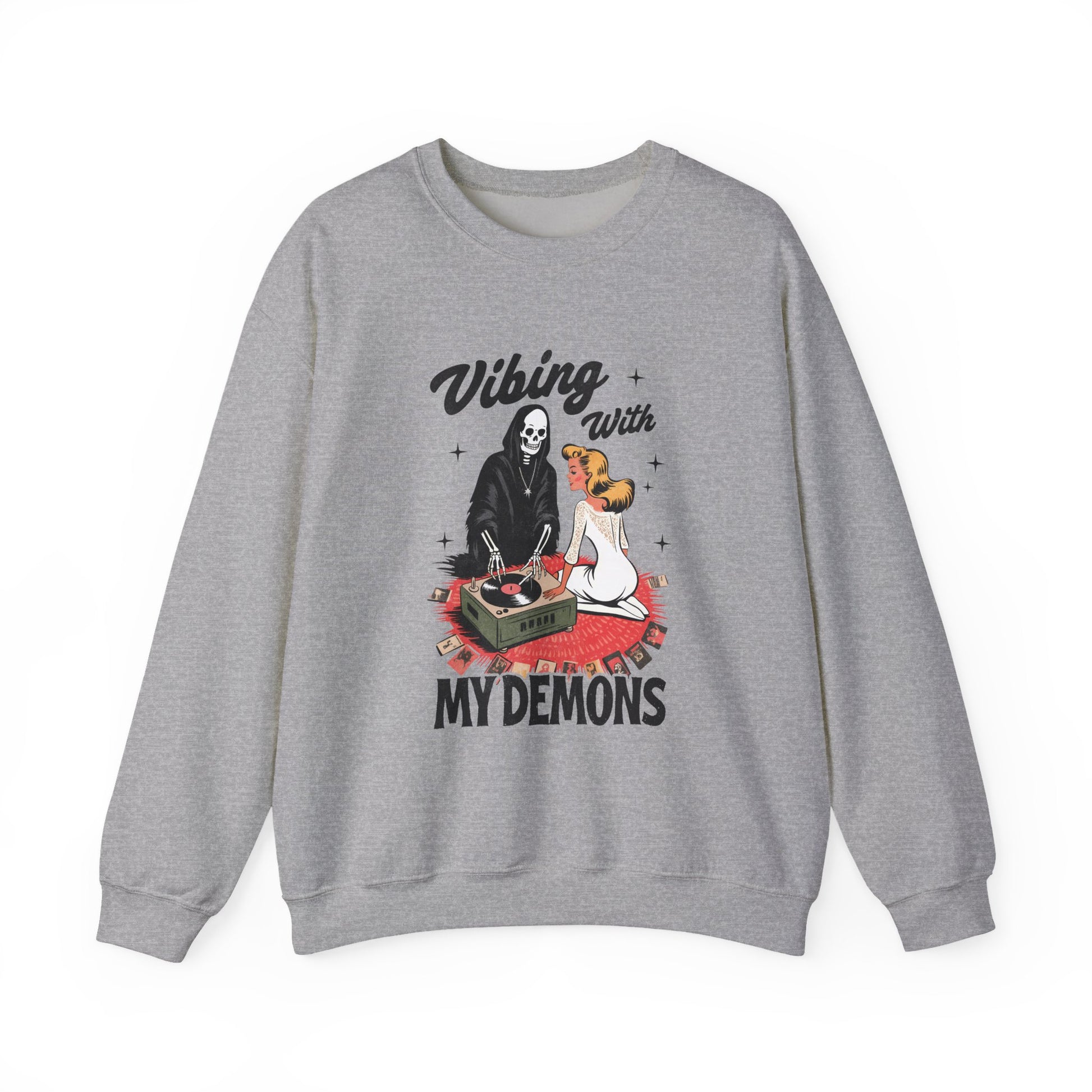 Vibing With My Demons Halloween Crewneck Sweatshirt - Samberule