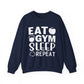 Gym Life Eat Gym Sleep Repeat Gym Crewneck Sweatshirt