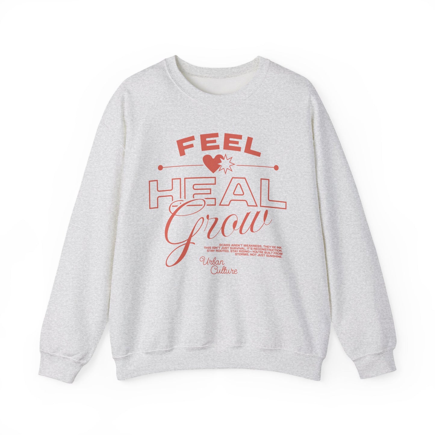 'Feel, Heal, Grow' Mental Health Crewneck Sweatshirt