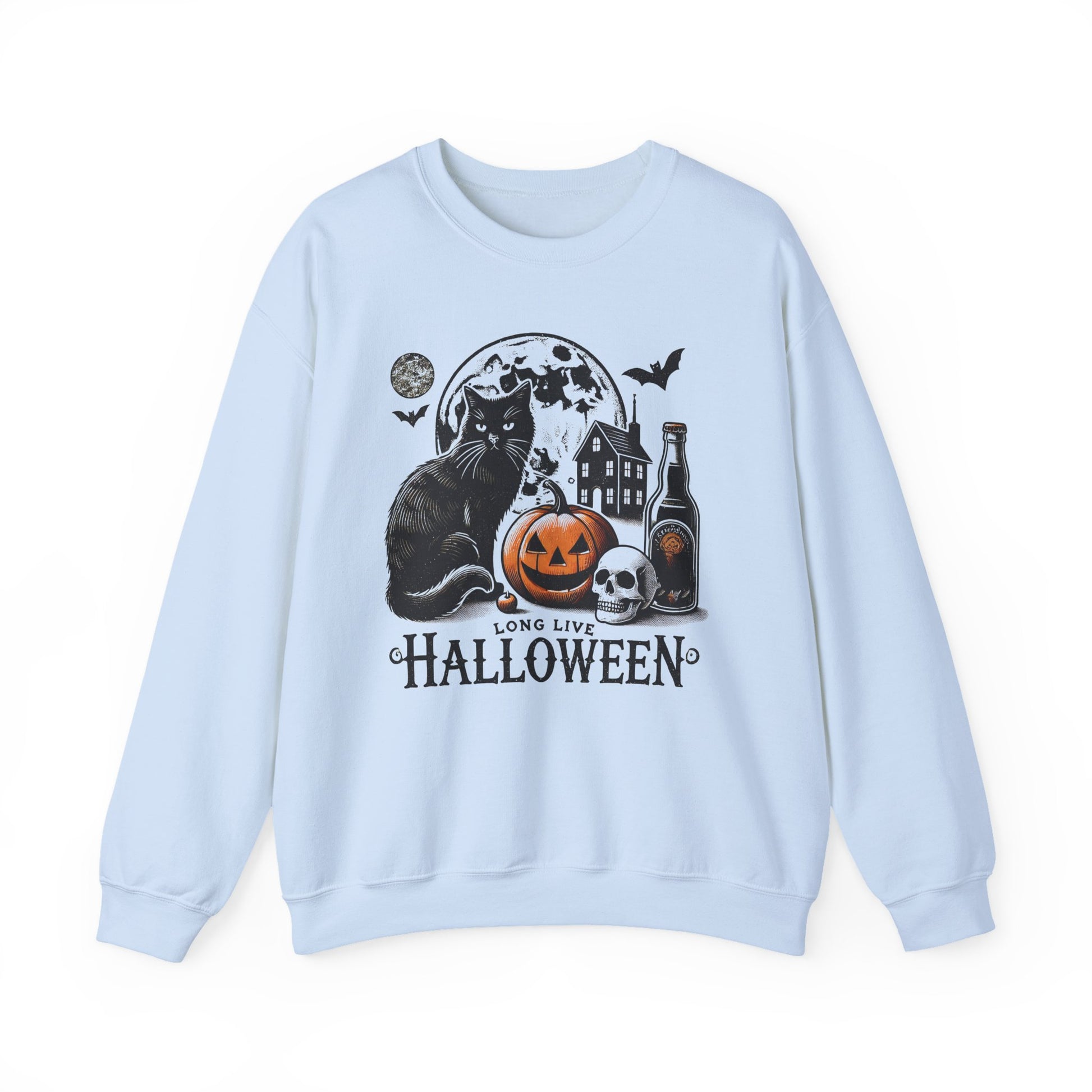 Long Live Black Cat Halloween Crewneck Sweatshirt - Samberule