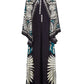 Elegance Floral Print Waterfall Sleeves Maxi Dress