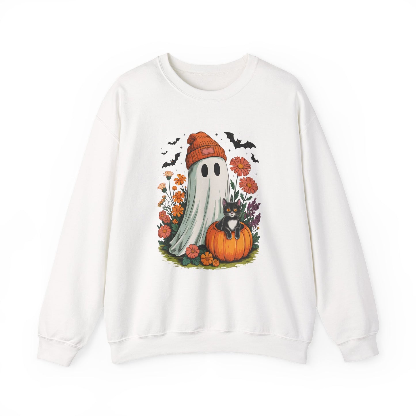 Cozy Ghost Halloween Crewneck Sweatshirt - Samberule
