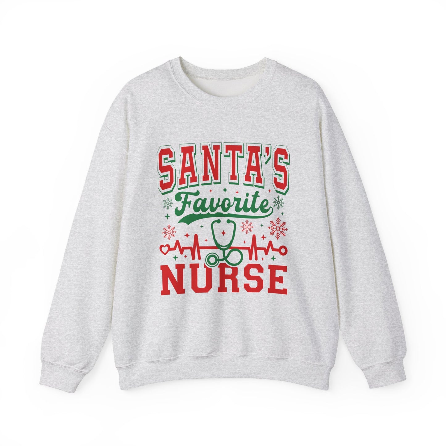 Santa"s Favorite Nurse Christmas Crewneck Sweatshirt