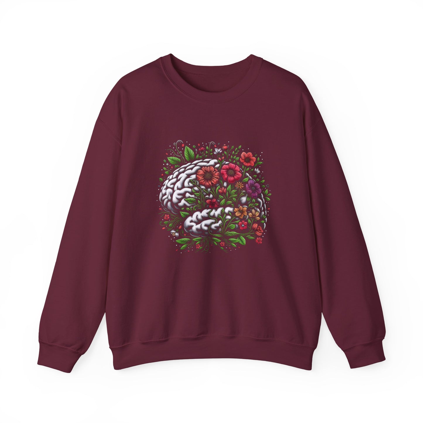 Floral Brain Mental Health Crewneck Sweatshirt
