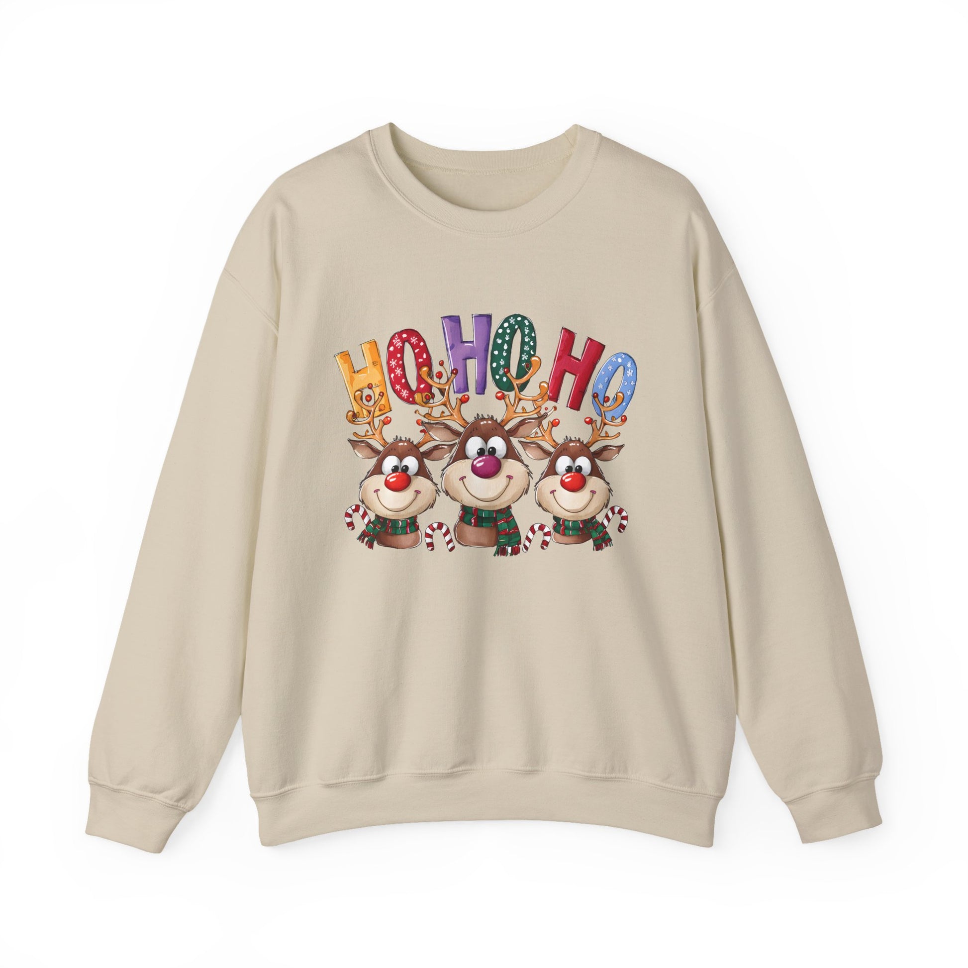 Ho Ho Ho Reindeer Christmas Crewneck Sweatshirt - Samberule