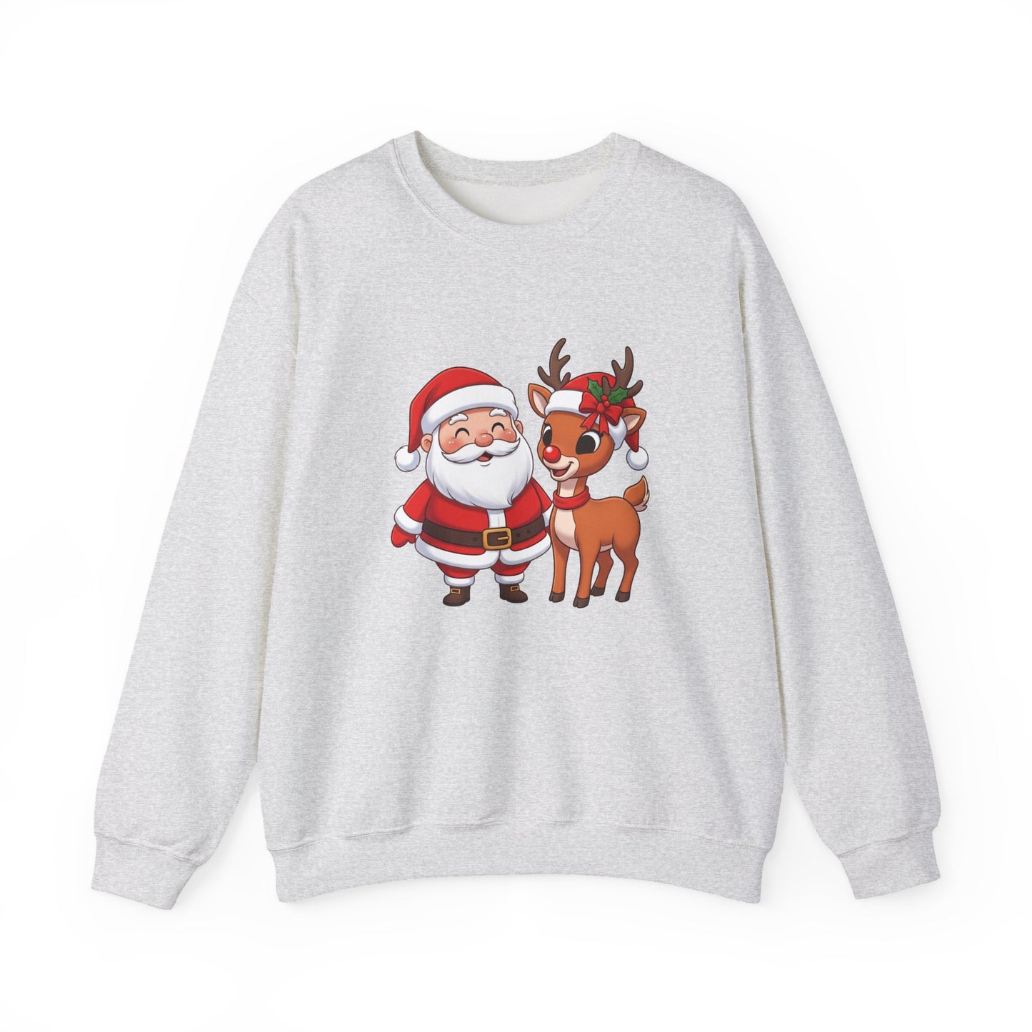 Santa and Reindeer Christmas Crewneck Sweatshirt
