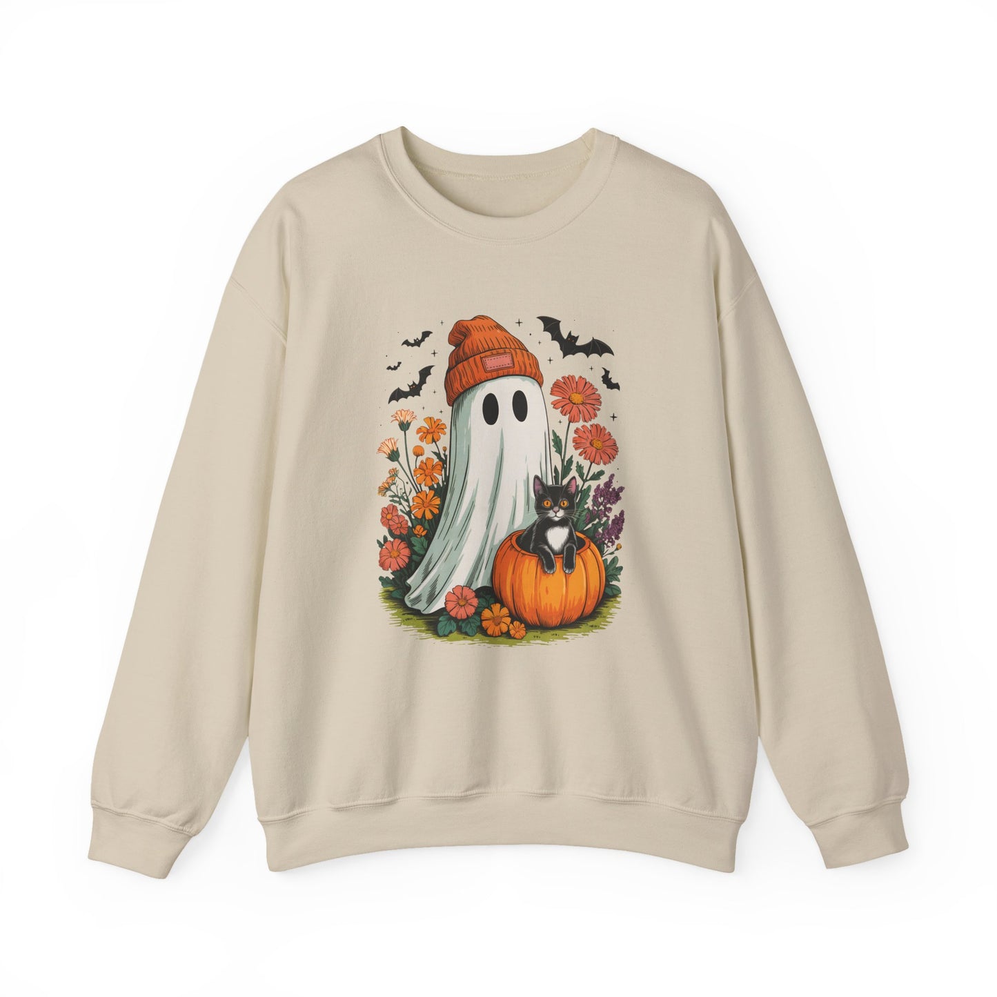 Cozy Ghost Halloween Crewneck Sweatshirt - Samberule