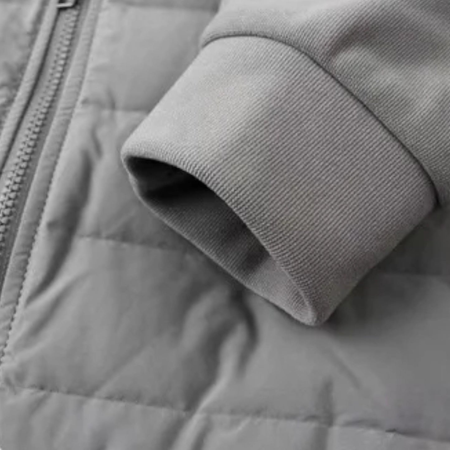 Men's Quilted Hooded Down Jacket – Spliced Design