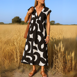 Riley - V-Neck Midi Dress - Samberule