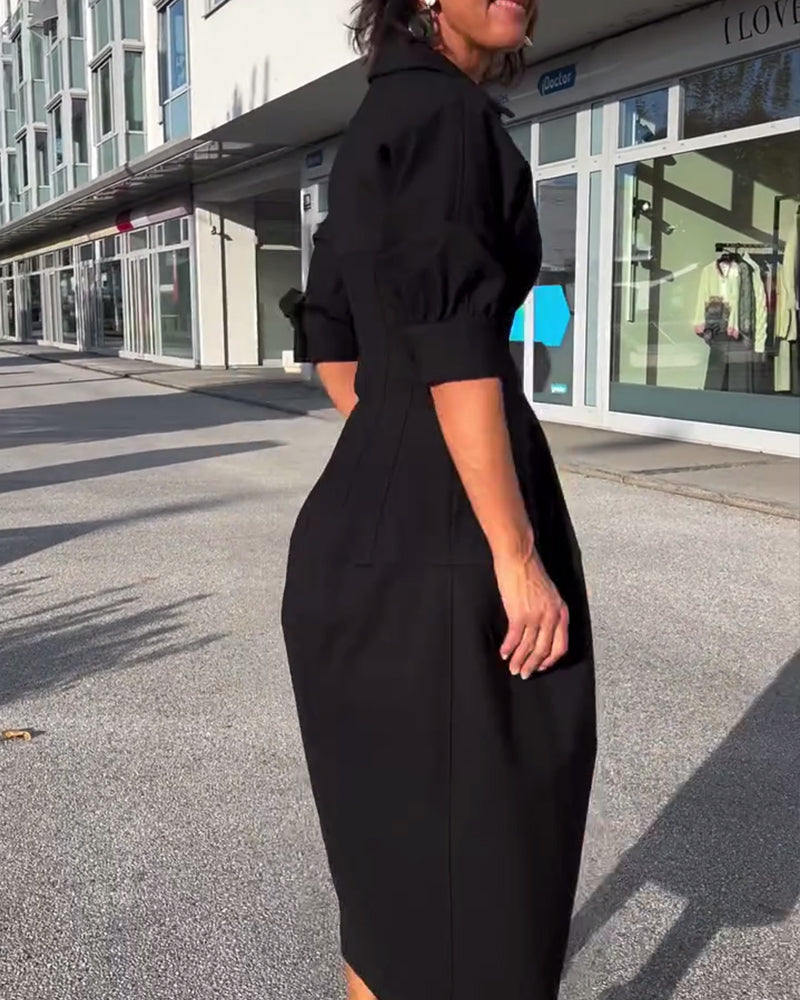 Hailey - Collared Midi Dress - Samberule