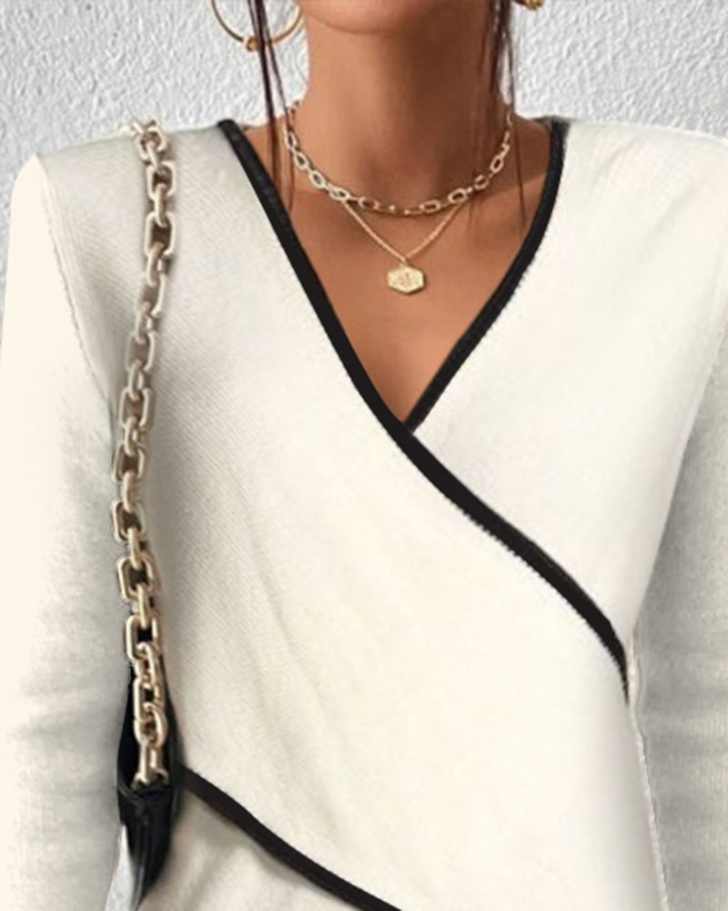 Audrey | Women Winter Wrap V Neck Sweater - Samberule