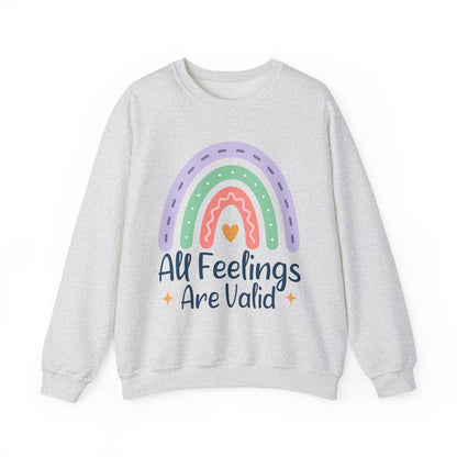 All Feelings Are Valid Mental Health Crewneck Sweatshirt