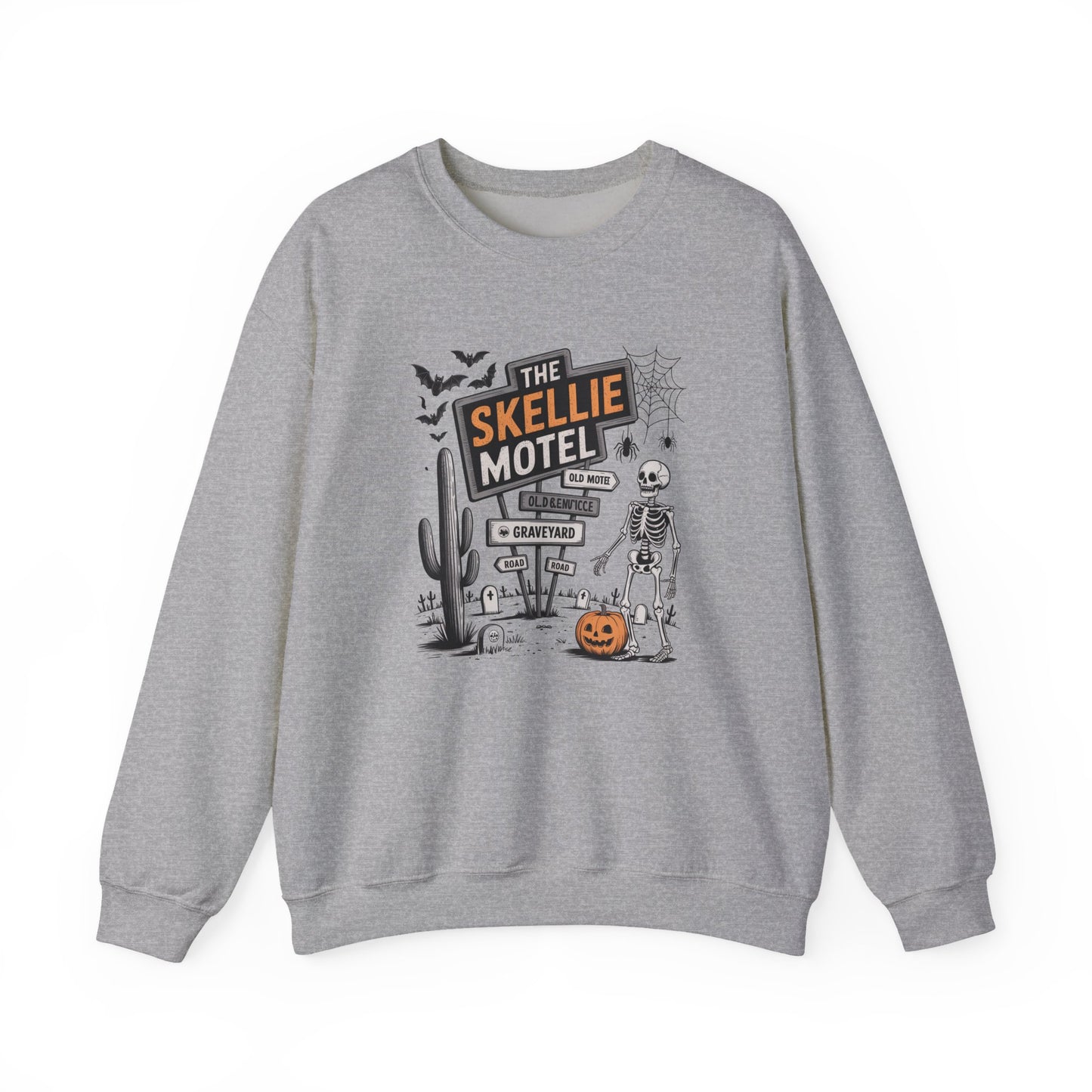 Skeleton Motel Halloween Crewneck Sweatshirt - Samberule
