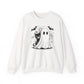 Halloween Ghost And Black Cat Halloween Crewneck Sweatshirt - Samberule